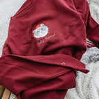 COUPLEHOODIES Custom Pet Christmas Sweatshirt – Embroidered Cat or Dog Portrait Unique Pet for Dog Moms or Family