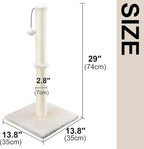 Dimaka 29" Height Tall Cat Scratching Post, Claw Scratcher with Sisal Rope and Covered with Soft Smooth Plush, Vertical Scratch [Full Strectch] for Standard Size Cats. (Beige)
