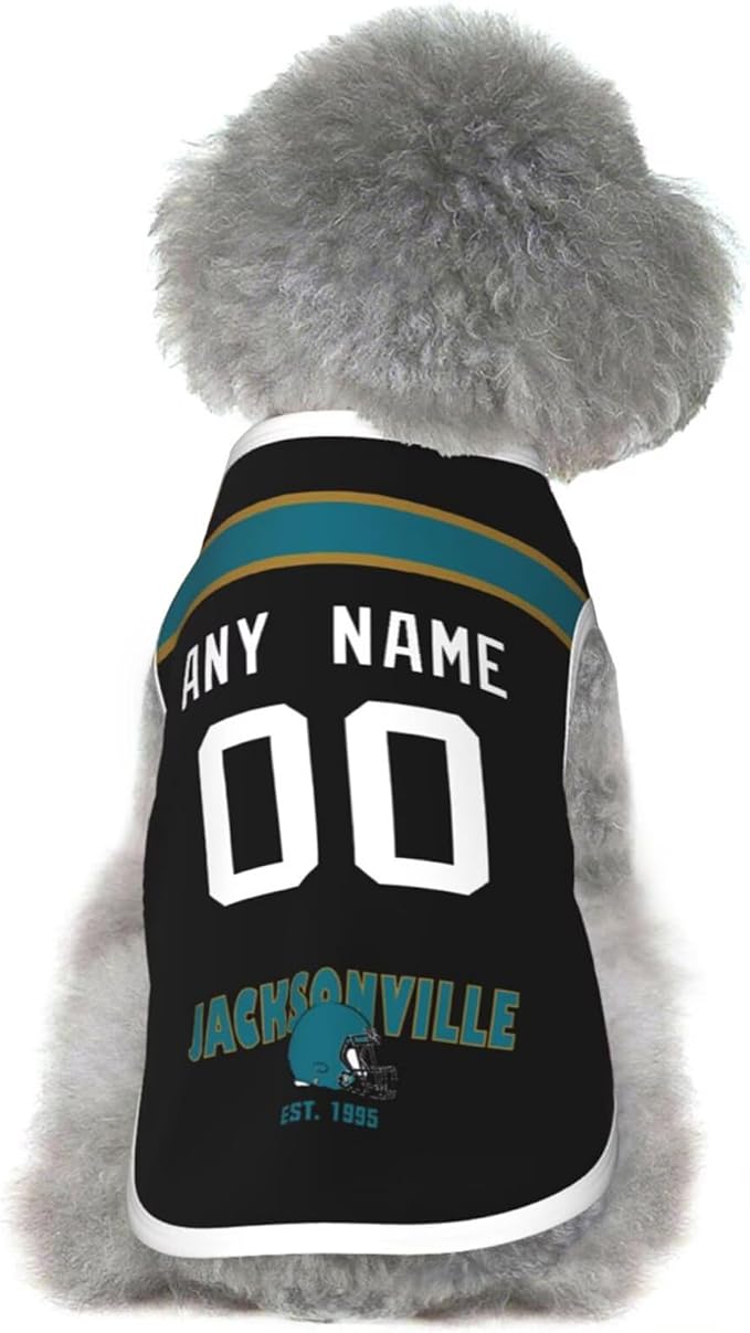 Jacksonville Dog Clothes Jersey Pet Jersey Customized Any Name & Number S-5XL for Small Middle and Big Dogs