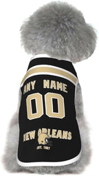 New Orleans Dog Clothes Jersey Pet Jersey Customized Any Name & Number S-5XL for Small Middle and Big Dogs