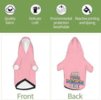 Custom Dog Hoodie for Small Pets, Personalized Photo Text Pet Warm Pullover Sweatshirt with Name Number, Customized Gifts Soft Hooded Cats Kitten Clothes, Light Pink, M,