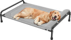 Simple Trending Elevated Dog Bed for Large Dogs, Cooling Raised Pet Cot with Bolster, Breathable Outdoor Couch Bed, 44.5" x 31", Grey