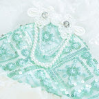 Fashion Sweet Puppy Dog Blingbling Princess Skirt Pet Dog Lace Cake Camisole Tutu Dress C-Green XL