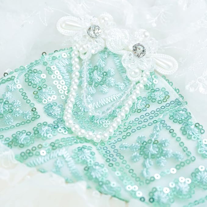 Fashion Sweet Puppy Dog Blingbling Princess Skirt Pet Dog Lace Cake Camisole Tutu Dress C-Green XL