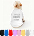 Custom Dog Shirt Pet T Shirts for Small Medium Large Dogs Customized Clothes with Image Logo Text Breathable Sleeveless Tank Top Personalized Outfits Puppy Apparel White, S