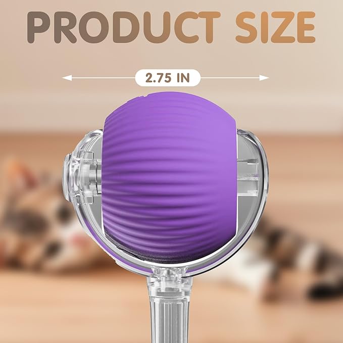 Rocfish Durable Interactive Cat Toys for Indoor Cats, Smart Automatic Cat Chase Ball Toy, Upgraded Speedy Tail Kitten Toy for Bored Indoor Adult Pets (Purple)