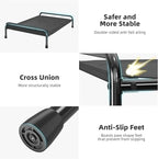 Simple Trending Elevated Dog Bed for Large Dogs, Cooling Raised Pet Cot with Bolster, Breathable Outdoor Couch Bed, 44.5" x 31", Black