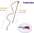 KABASI 3PCS Cat String Wand Toys, Colorful Interactive Cats Teaser Wand with Bell, Plush Srtip Teaser Toy Cat Rope Stick for Indoor Kitten Having Fun Exerciser Playing