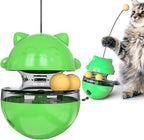 Cat Toy for Indoor Cats Wobble KittenTreat Dispensing Ball Food Dispenser Puzzle Slow Feeder Balls Kitty Stimulating Indoor Interactive Brain Game Toys Gift (Green)