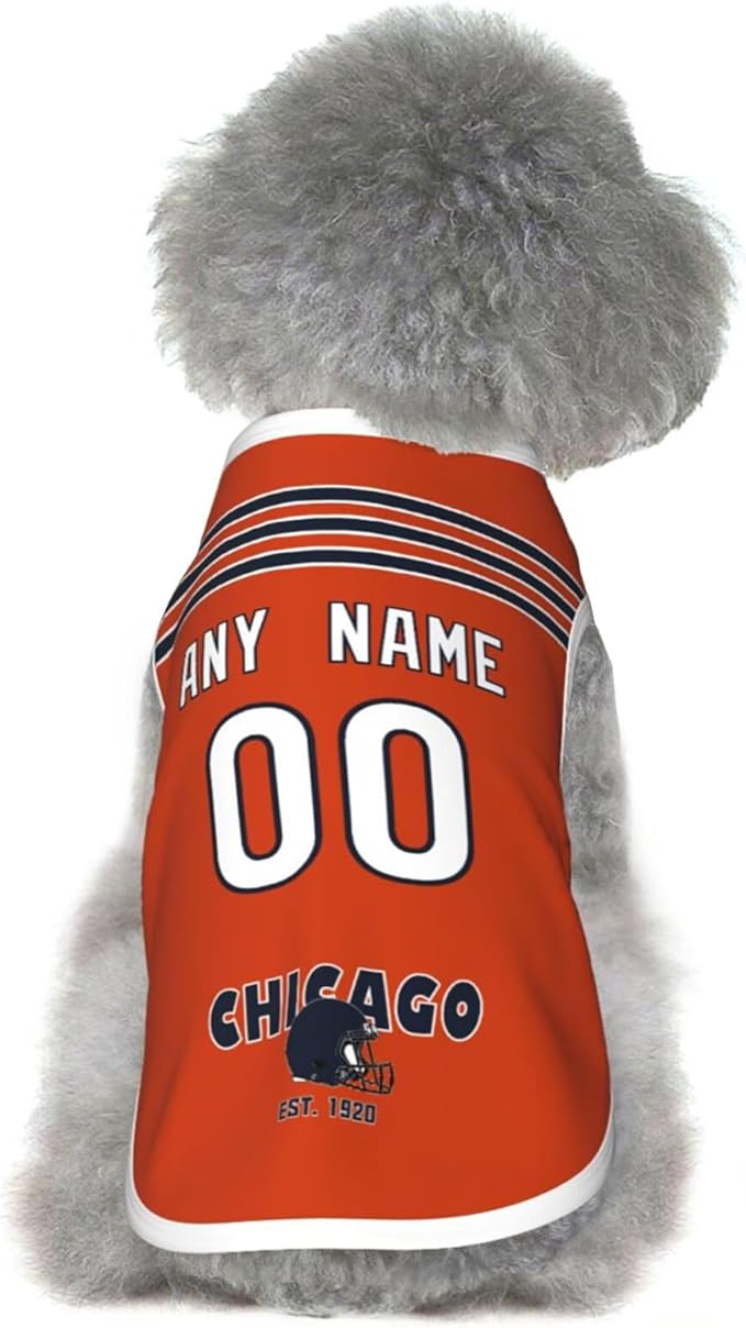 Chicago Dog Clothes Jersey Pet Jersey Customized Any Name & Number S-5XL for Small Middle and Big Dogs