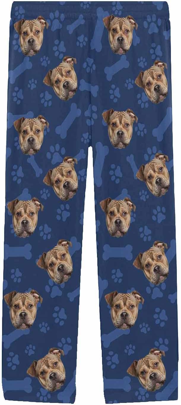 MyPupSocks Custom Pet Face Pajamas Pants Photo Pajama Bottoms for Men S-XXL