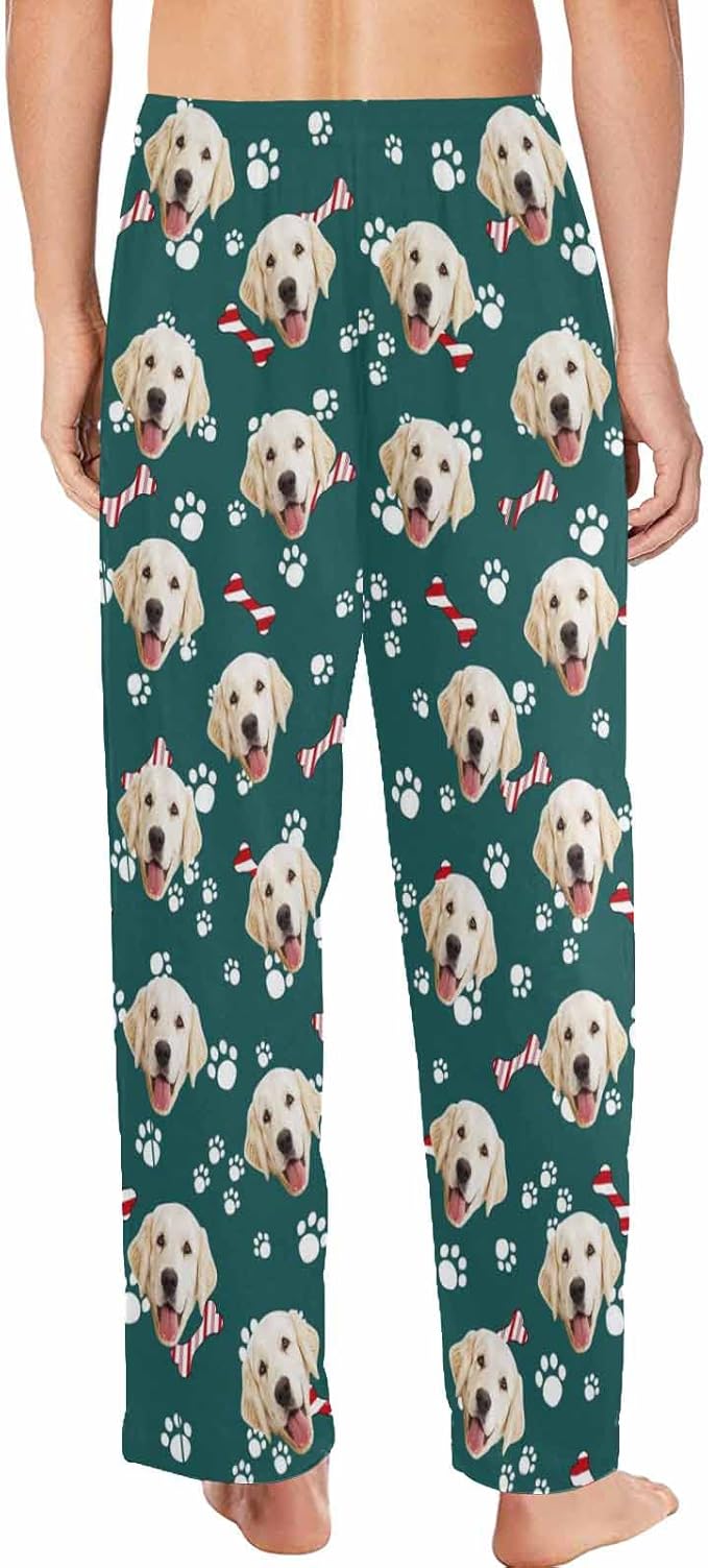 MyPupSocks Custom Pet Face Pajamas Pants Photo Pajama Bottoms for Men S-XXL