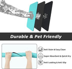 Dog Food Mat - Absorbent Cat Mat for Food and Water, No Stains Pet Feeding Bowl Mat, Easy to Clean Pet Placemats, Quick Dry Dog Water Dispenser Mat for Messy Drinkers | Teal 16"x 24"