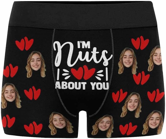 M YESCUSTOM Custom Faces Funny Short Briefs Gift for Husband Underwear