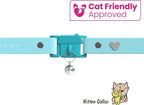 Kittyrama Aqua Kitten Collar with Bell. Award Winner. Vets & Cat Experts Approved. Breakaway Quick Release, Comfy & Lightweight