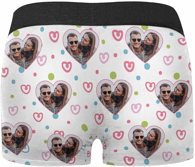 M YESCUSTOM Custom Faces Funny Short Briefs Gift for Husband Underwear