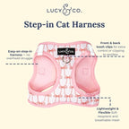 Lucy & Co. Take a Bow Step-in Cat Harness & Leash Bundle – Reflective, Breathable & Adjustable Harness for Cats, Kittens & Small Dogs, Lightweight & Secure and Dual Leash Clips – X-Small