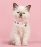 Cat Collar, 2 Pack Cat Collars Cute Breakaway Kitty Collar with Bell, Valentine's Day Kitten Collars Pink Hearts with Safety Buckle for Girl and Boy Cats