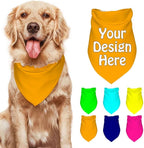 Personalized Dog Scarf Add Your Design Custom Dog Bandanas with Photo Name Text Image Customized Triangular Head Scarf Gifts for Small Medium Large Dogs Cats Pets, Orange