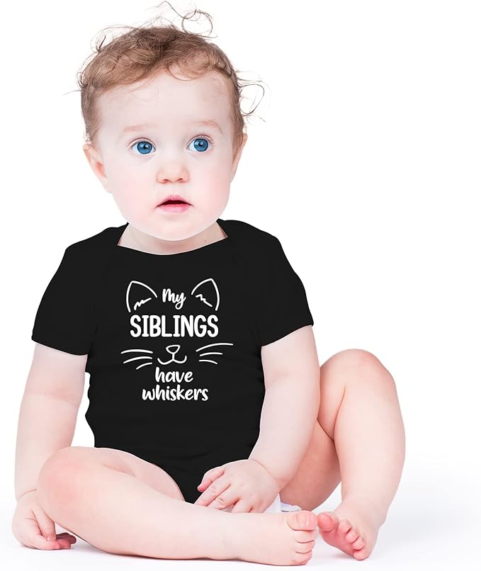 AW Fashions My Siblings Have Whiskers Baby Bodysuit Funny Cute Infant Outfit Romper Clothing Boys Girls