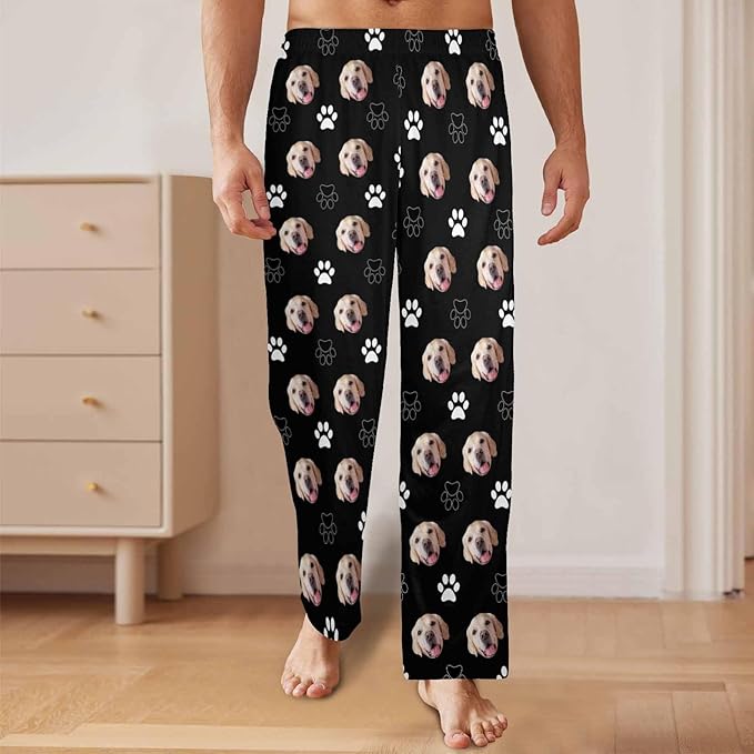Personalized Face Pajama Pants for Men Women Custom Photo Printed Pajamas Bottoms Trousers Gift for Christmas Birthday