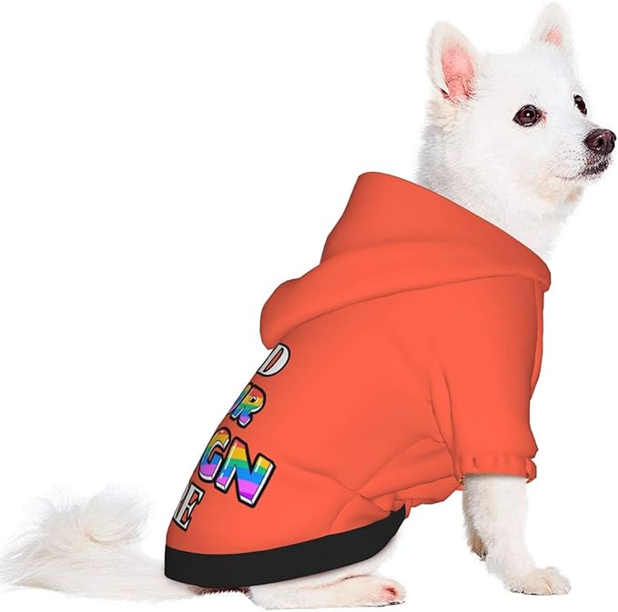Custom Dog Hoodie for Small Pets, Personalized Photo Text Pet Warm Pullover Sweatshirt with Name Number, Customized Gifts Soft Hooded Cats Kitten Clothes, Tomato, M,