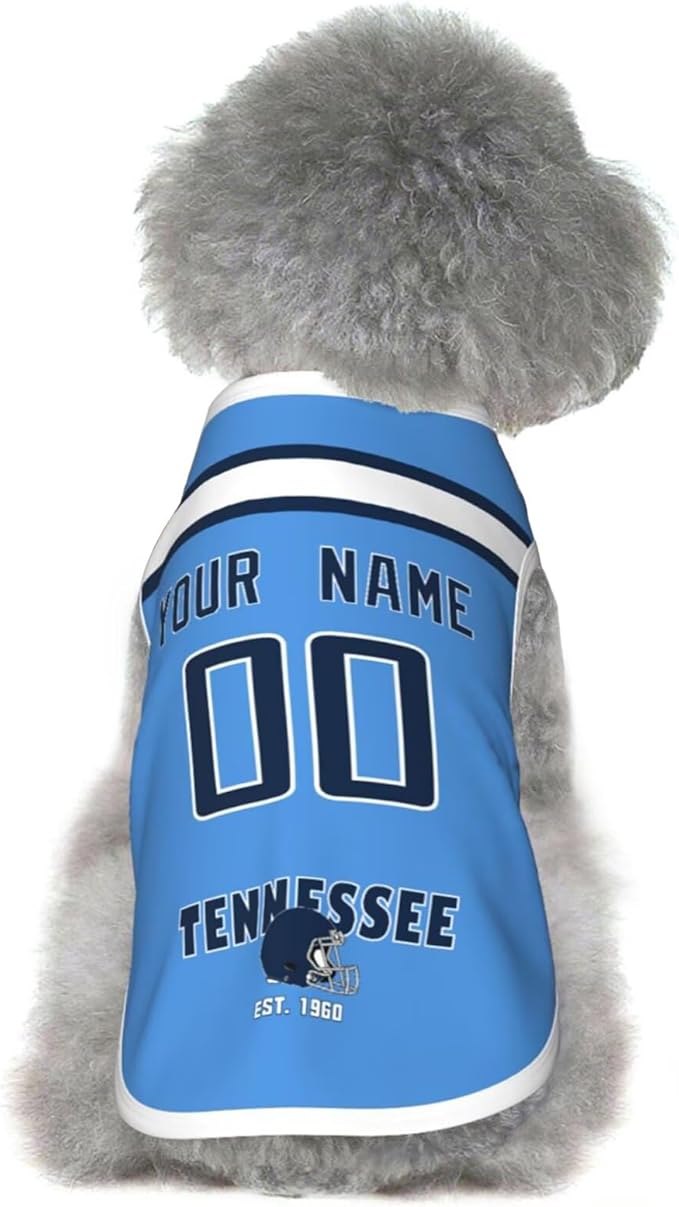 Tennessee Dog Clothes Jersey Pet Jersey Customized Any Name & Number S-5XL for Small Middle and Big Dogs