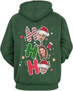 Artsadd Custom Face Unisex athletic Pockets Sweatshirt Loose Hoodie Custom Christmas Long Sleeve Sweatshirt Hooded Pullover