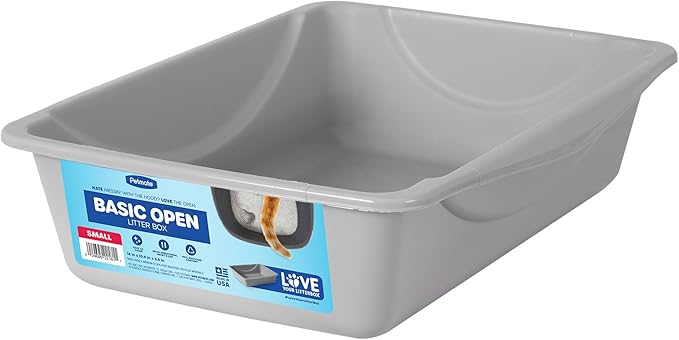 Petmate Litter Pan, Blue/Gray, Small, Made in USA