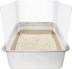 3PCS Cat Litter Box Pee Shields,Transparent Easy Clean Splash Guard for Open Top Litter Pan 14.5×11.5in- Litter Box Not Included (3, Clear)