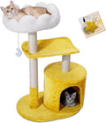 Happi N Pets Cat Tree, 33" Multi-Level Cloud Cat Tree Tower with Cozy Padded Bed & Large Condo for All Sized Cats, Featuring Scratching Posts, Viewing Perch & Toys, Stable Small Cat Tower
