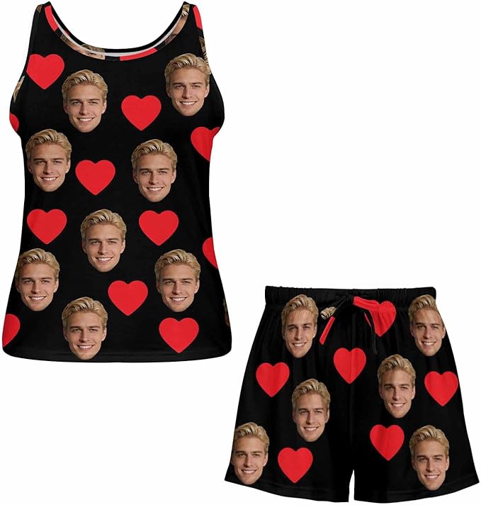 Artsadd Custom Pajamas for Women Men Family, Personalized Face Pjs Pajama Pants, Funny Pet Photo Loungewear Sleepwear Jammies