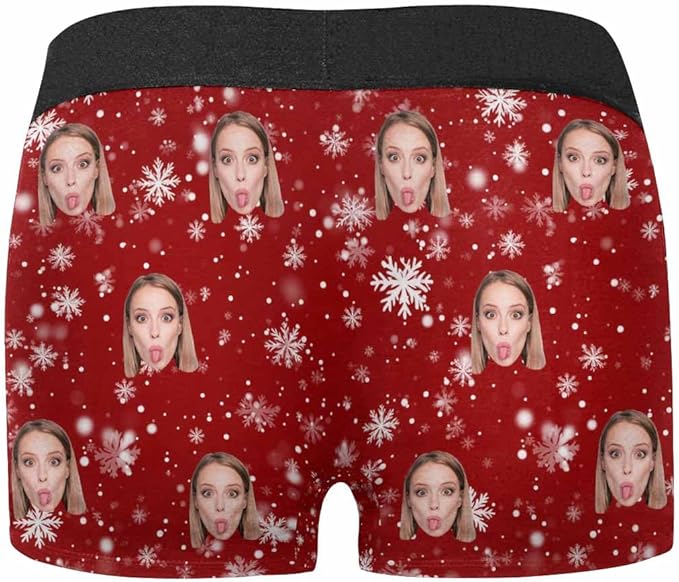 M YESCUSTOM Custom Faces Funny Short Briefs Gift for Husband Underwear