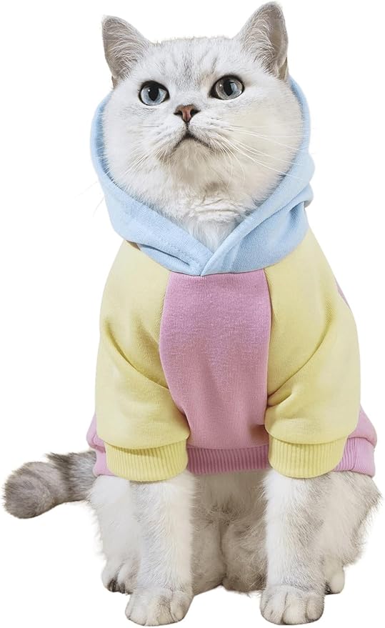 QWINEE Basic Dog Hoodie Sweatshirt Puppy Sweater Warm Cat Costumes Pet Clothes for Chihuahua Puppy Kitten Small Medium Dogs Pink X-Small