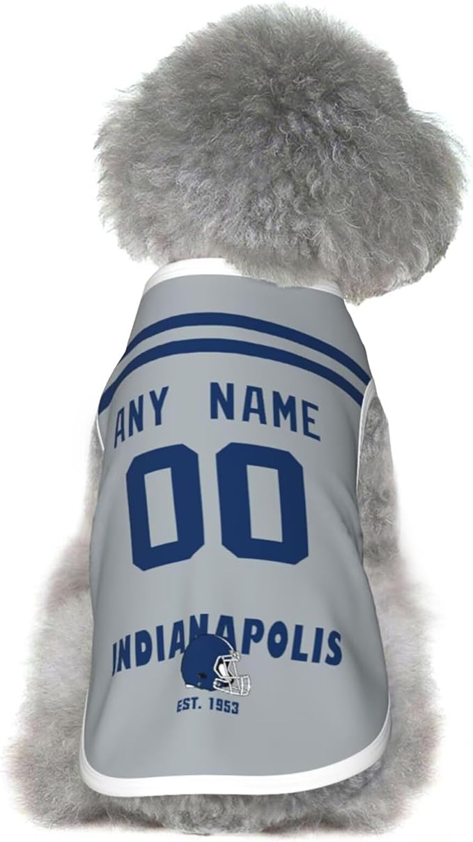 Indianapolis Dog Clothes Jersey Pet Jersey Customized Any Name & Number S-5XL for Small Middle and Big Dogs