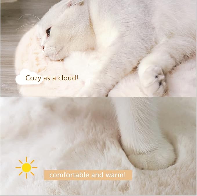 SHENGOCASE 2-Pack 12"x15.7" Rectangular Faux Rabbit Fur Cat Tree Tower Replacement Cushion Pad for Window Perch, Dog Carrier Bed House Cage