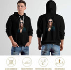 Artsadd Custom Face Unisex athletic Pockets Sweatshirt Loose Hoodie Custom Christmas Long Sleeve Sweatshirt Hooded Pullover