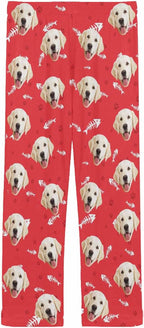 MyPupSocks Custom Pet Face Pajamas Pants Photo Pajama Bottoms for Men S-XXL