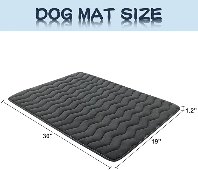 Bubble bear Dog Crate Mat - Upgraded Thick, Ultra Soft, Washable & Anti-Slip Kennel Pad for Small/Medium/Large Dogs, Dark-Hued to Hide Stains (30"x19")