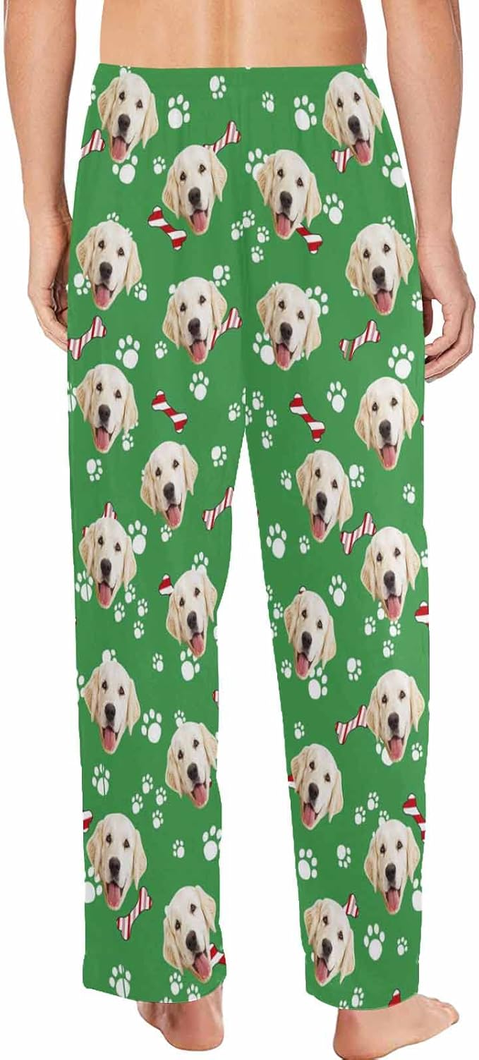 MyPupSocks Custom Pet Face Pajamas Pants Photo Pajama Bottoms for Men S-XXL