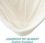 Waterproof Pet Blanket, Ultra Soft Luxury Faux Fur Throw Blanket for Couch, Cozy Warm Plush Blanket for Sofa Bedroom Living Room, Liquid Pee Proof for Large Dog or Cat, 40x60 inch, Cream