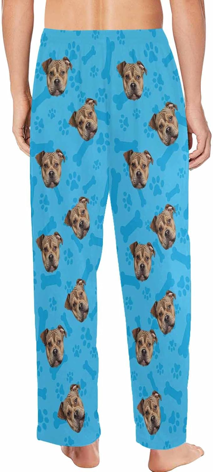 MyPupSocks Custom Pet Face Pajamas Pants Photo Pajama Bottoms for Men S-XXL