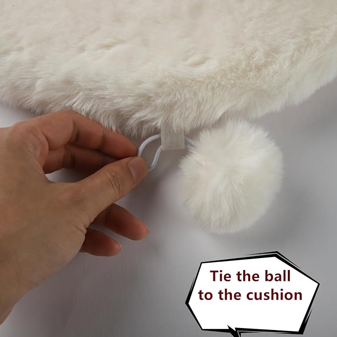 SHENGOCASE 2-Pack 10"x14" Rectangular Faux Rabbit Fur Cat Dog Bed Cushion Pad Mat, Cat Tree Tower Replacement Cushion Pad for Window Perch Carrier House Cage Crate Kennel Furniture