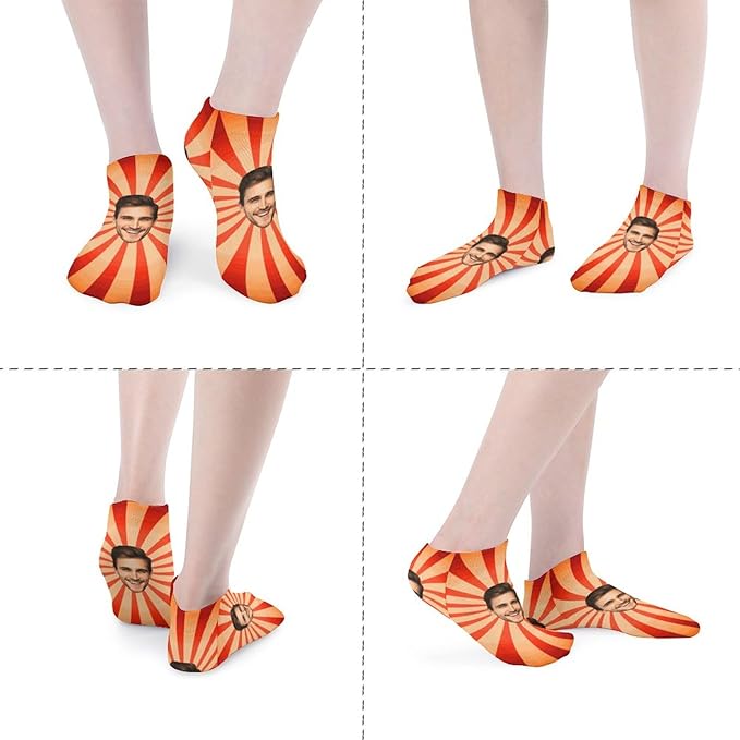 Personalized Ankle Socks with Face Custom Photo Socks Low Cut Ankle Socks Athletic Socks Valentine's Day Gifts for Women Men