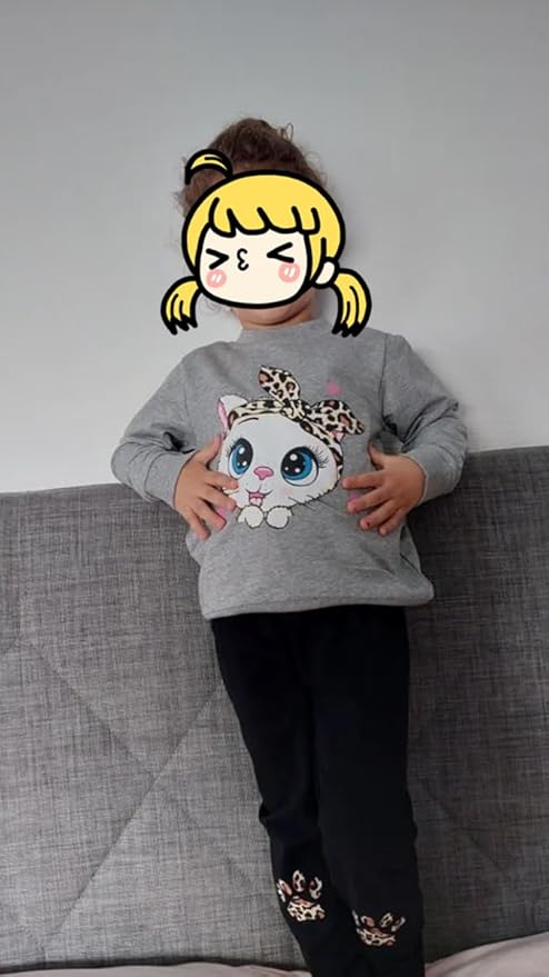 Little Girls Unicorn Outfits 2 Piece Kids Ruffle Sleeve Sweatshirt + Leggings Fall Leopard Clothing Sets 2-10 Years Old