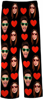 MyPupSocks Custom Pajama Pants for Pet Lover, Personalized Photo Face Printed Pajama Bottoms Sleepwear with Pockets