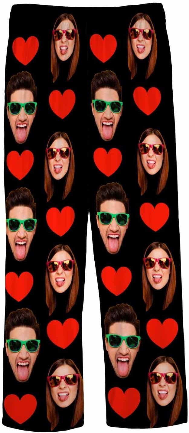 MyPupSocks Custom Pajama Pants for Pet Lover, Personalized Photo Face Printed Pajama Bottoms Sleepwear with Pockets