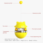 Cat Toy for Indoor Cats Wobble KittenTreat Dispensing Ball Food Dispenser Puzzle Slow Feeder Balls Kitty Stimulating Indoor Interactive Brain Game Toys Gift (Yellow)