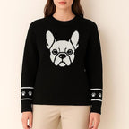 Custom Dog Knit Sweater for Women Personalized Pet Paw Print Pullover Dog Mom Gift Christmas for Pet Lovers