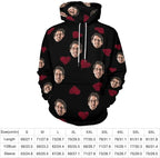 Artsadd Custom Face Unisex athletic Pockets Sweatshirt Loose Hoodie Custom Christmas Long Sleeve Sweatshirt Hooded Pullover